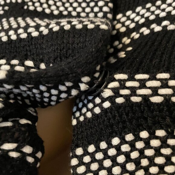 Chicos Womens Black & White Striped Knit Cropped Sleeve Cardigan Sweater Size 1 - Picture 5 of 7